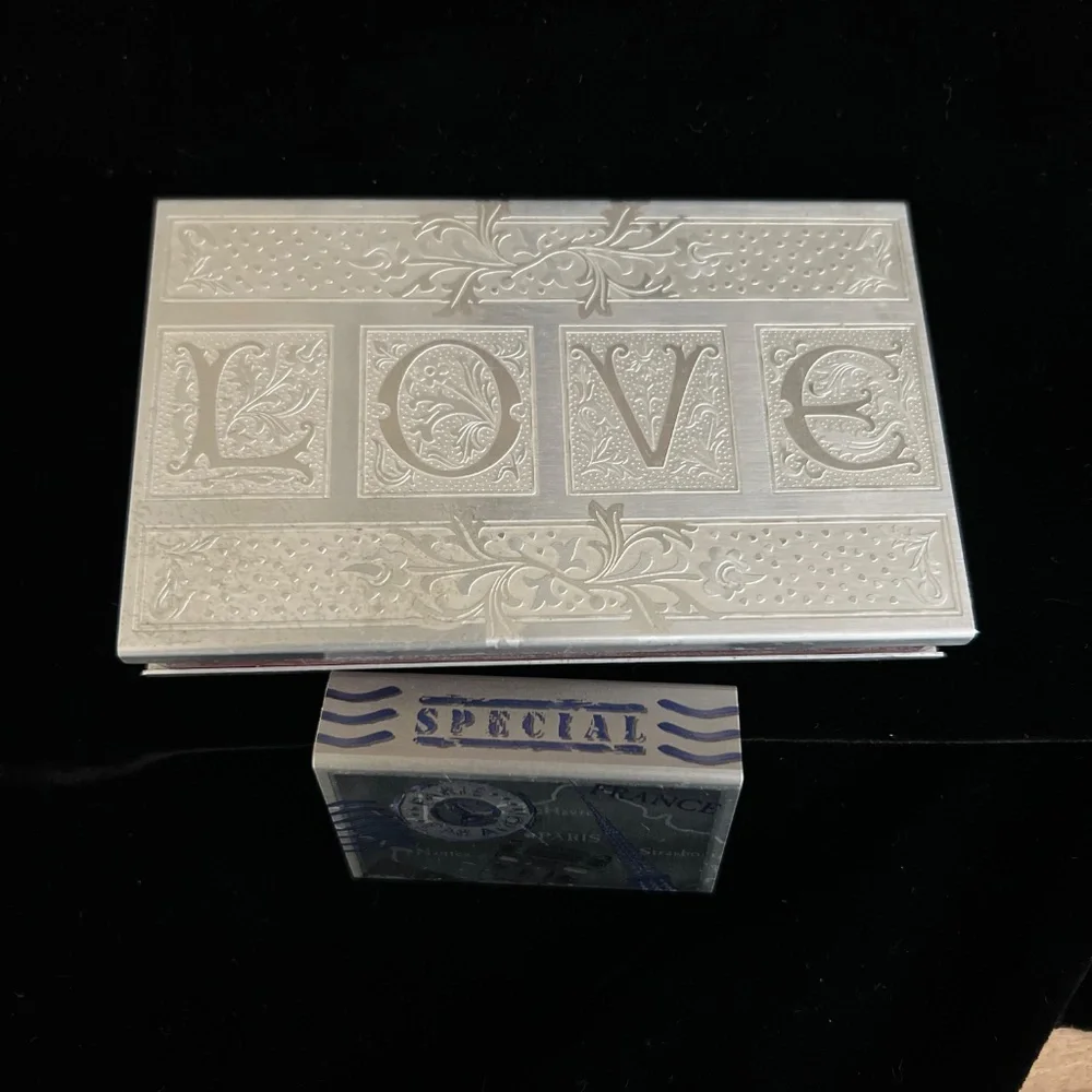 Lovers only! Set of two embossed aluminum matchbox cases. Great gift!